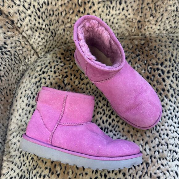 UGG Classic Mini II Milky Way Boot Pink Purple  Size 8 - Picture 1 of 7